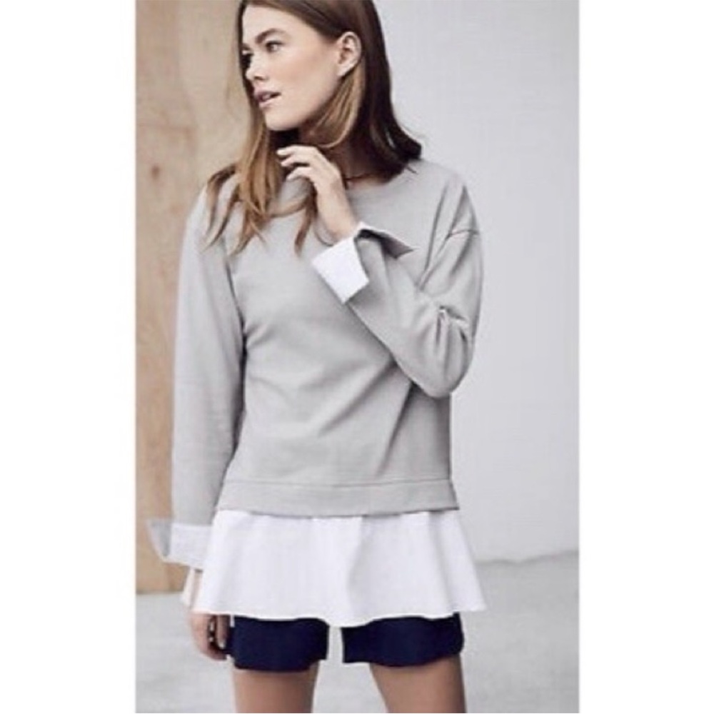 Anthropologie eri + ali Layered Poplin Sweatshirt
